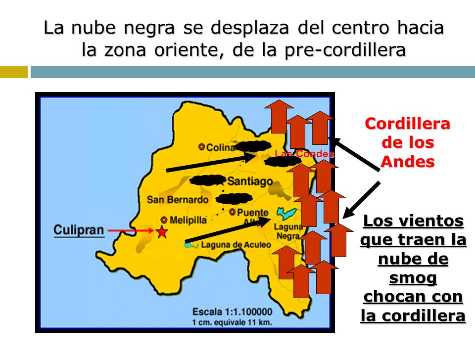 La nube negra se desplaza del centro hacia la zona oriente, de la pre-cordillera