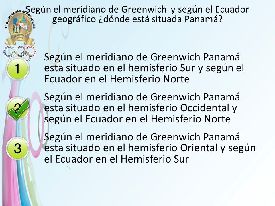 Según el meridiano de Greenwich y según el Ecuador geográfico ¿dónde está situada Panamá