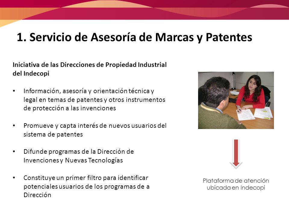 1. Servicio de Asesoría de Marcas y Patentes