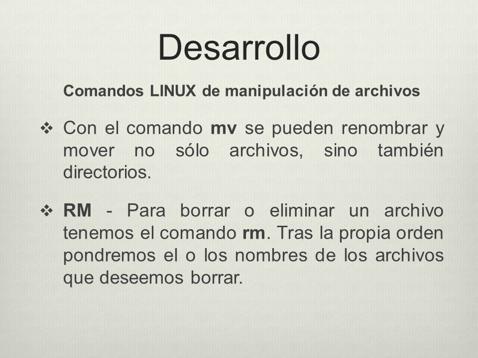 Comandos LINUX de manipulación de archivos