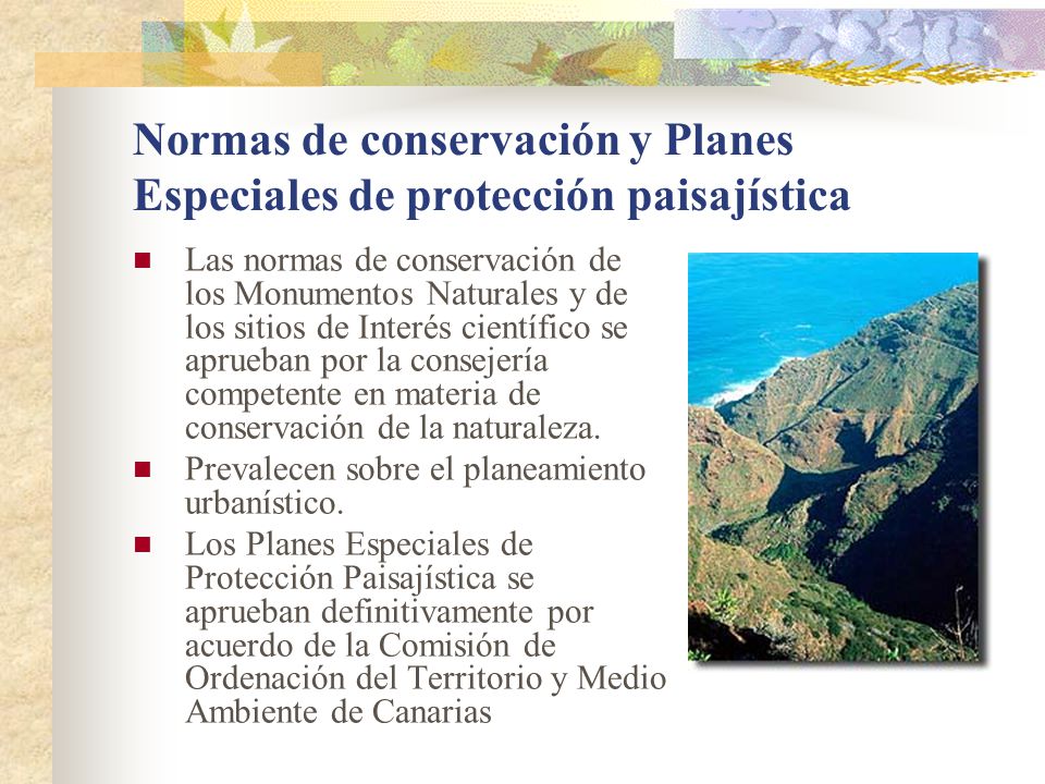 Normas de conservación y Planes Especiales de protección paisajística