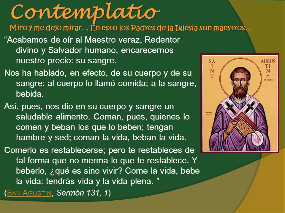 Contemplatio Miro y me dejo mirar… En esto los Padres de la Iglesia son maestros…