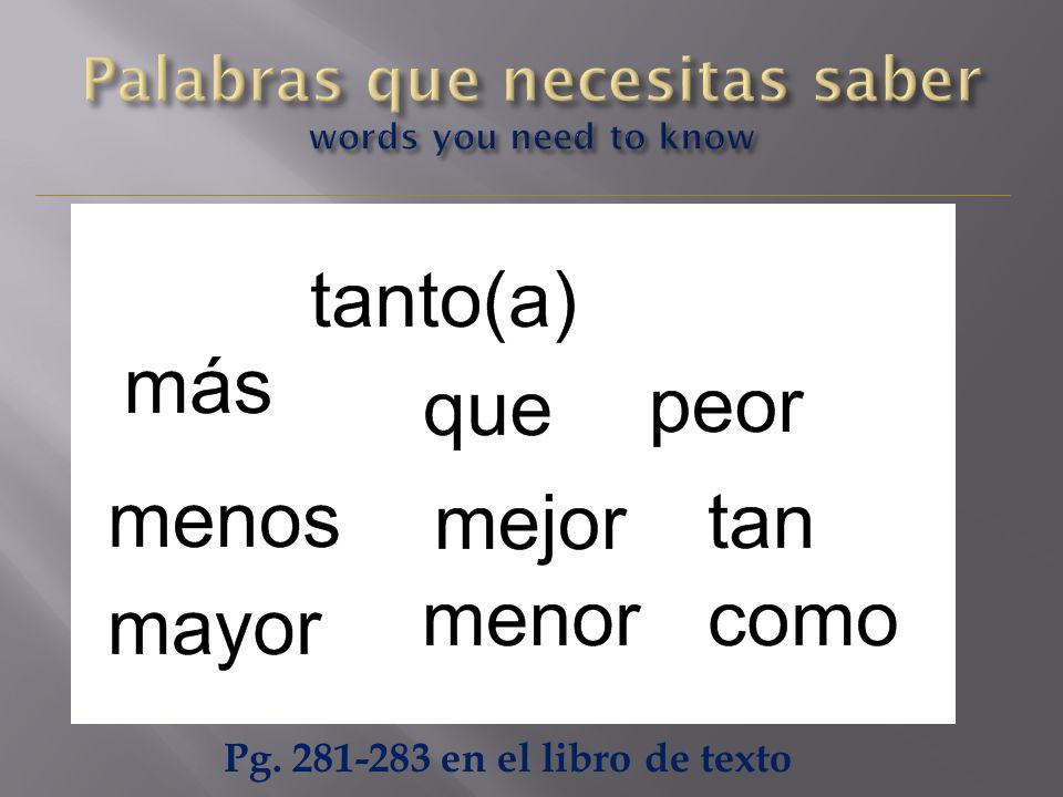 Palabras que necesitas saber words you need to know