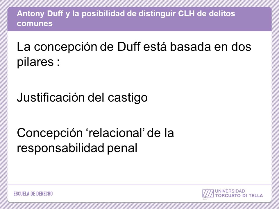 Antony Duff y la posibilidad de distinguir CLH de delitos comunes