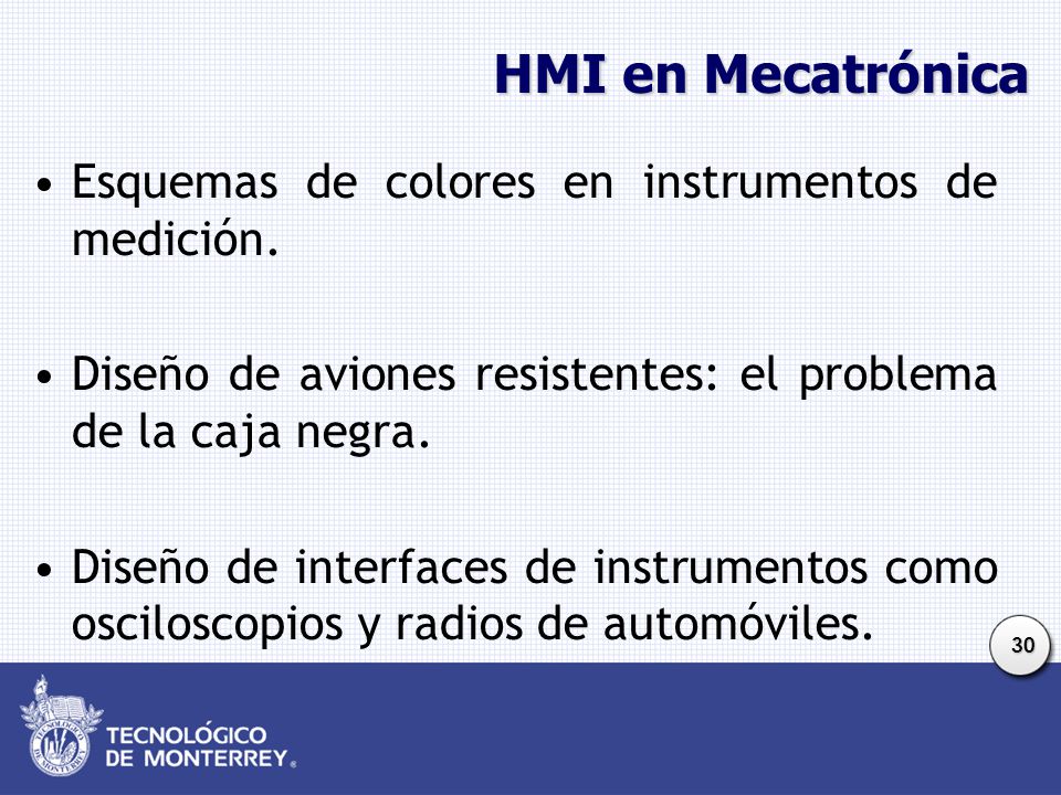 HMI en Mecatrónica Esquemas de colores en instrumentos de medición.