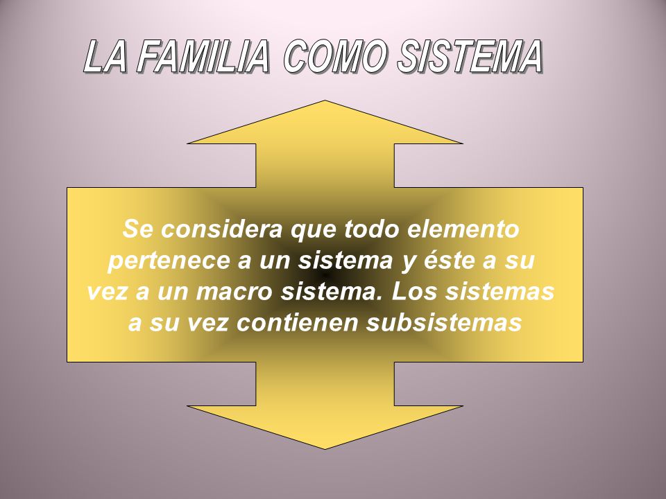 Se considera que todo elemento pertenece a un sistema y éste a su