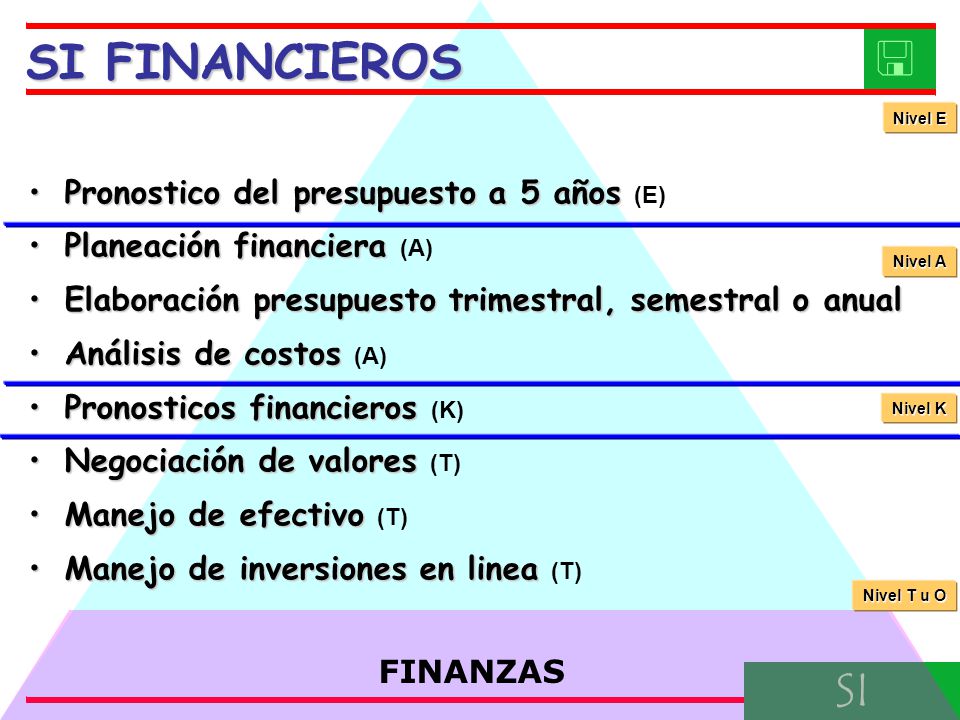  SI FINANCIEROS SI Pronostico del presupuesto a 5 años (E)