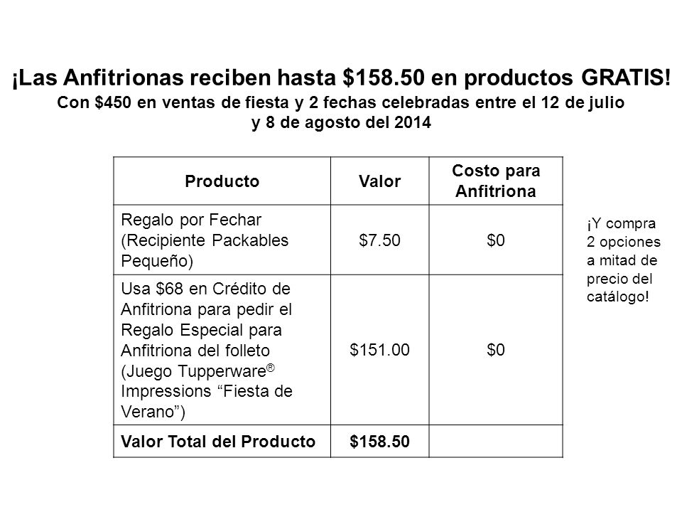¡Las Anfitrionas reciben hasta $ en productos GRATIS