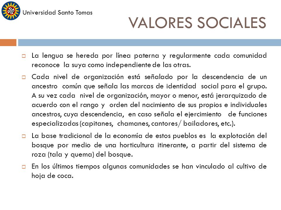 VALORES SOCIALES Universidad Santo Tomas.