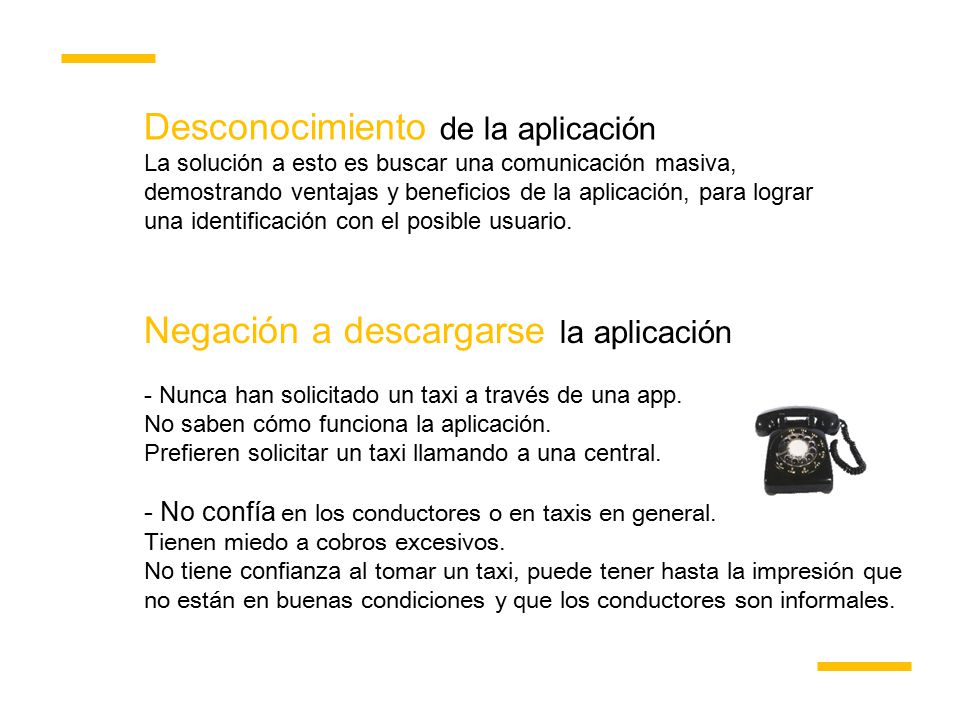 Desconocimiento de la aplicación