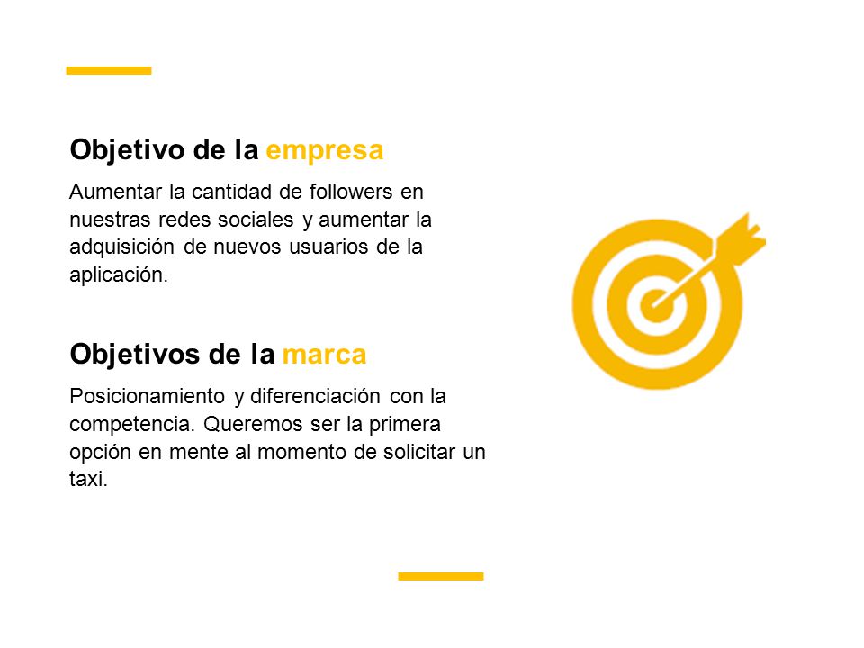 Objetivo de la empresa Objetivos de la marca