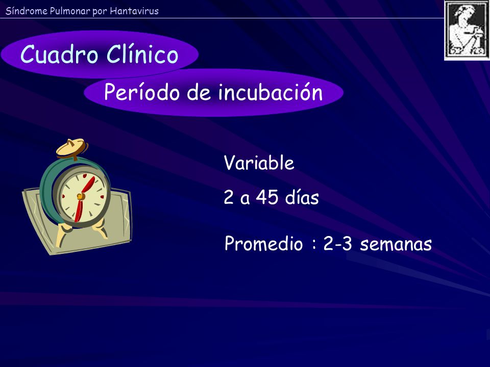 Cuadro Clínico Período de incubación Variable 2 a 45 días