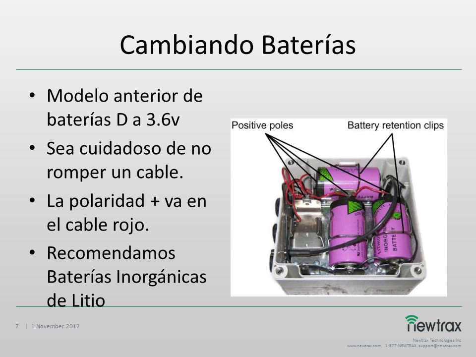 Cambiando Baterías Modelo anterior de baterías D a 3.6v