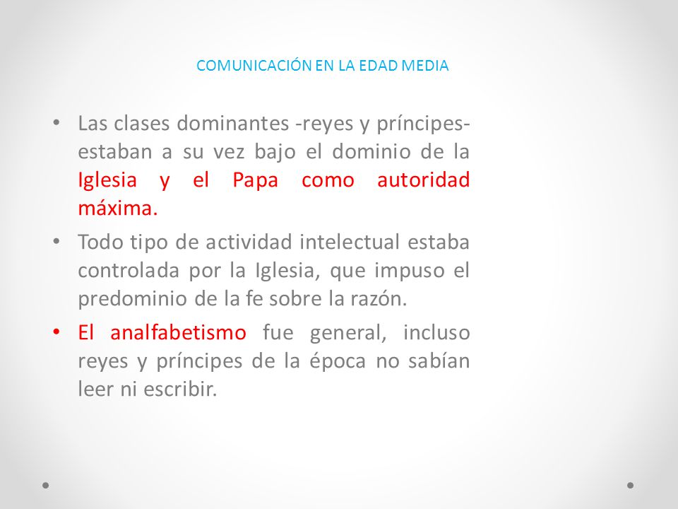 COMUNICACIÓN EN LA EDAD MEDIA