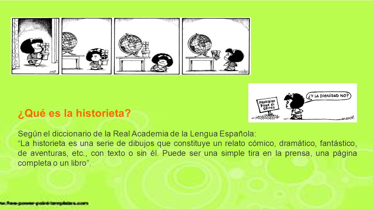 ¿Qué es la historieta Según el diccionario de la Real Academia de la Lengua Española: