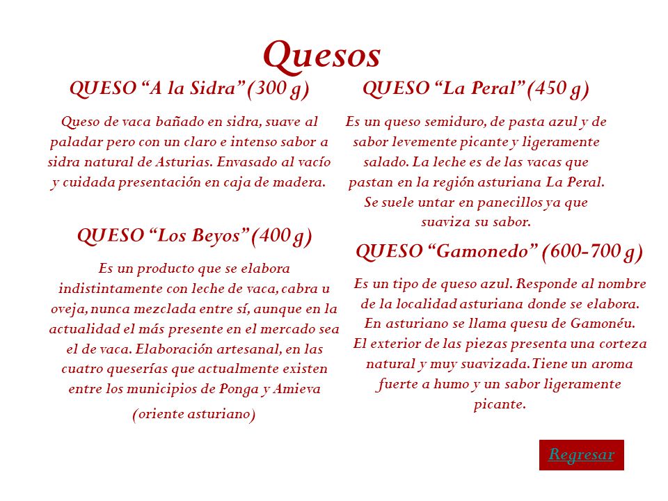 Quesos QUESO A la Sidra (300 g) QUESO La Peral (450 g)