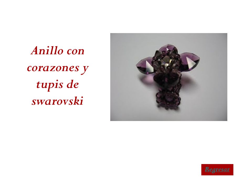 Anillo con corazones y tupis de swarovski