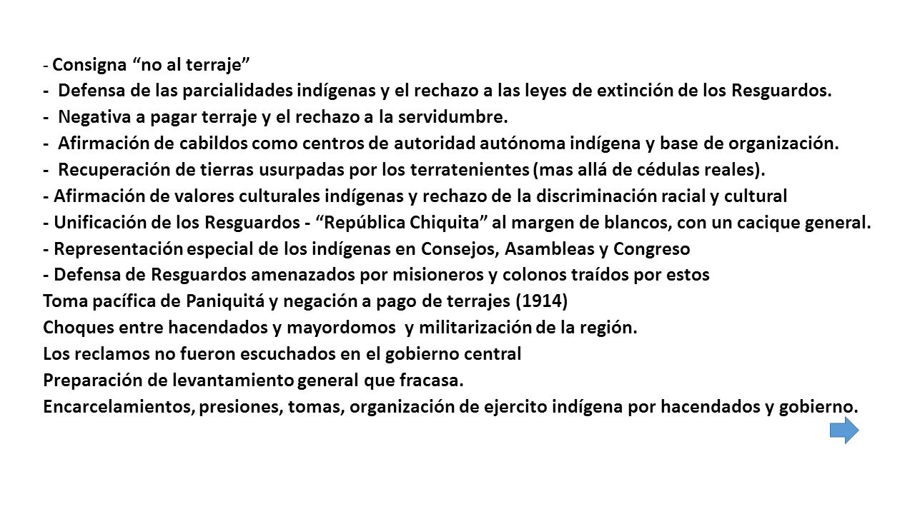 - Negativa a pagar terraje y el rechazo a la servidumbre.