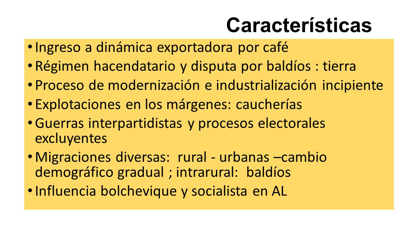 Características Ingreso a dinámica exportadora por café