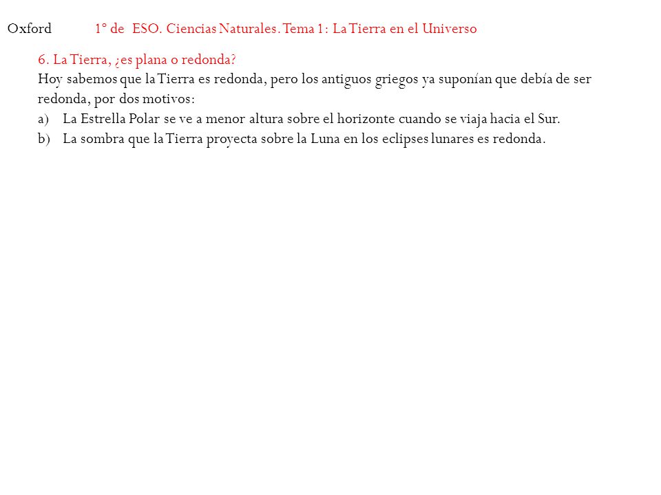 1º de ESO. Ciencias Naturales. Tema 1: La Tierra en el Universo