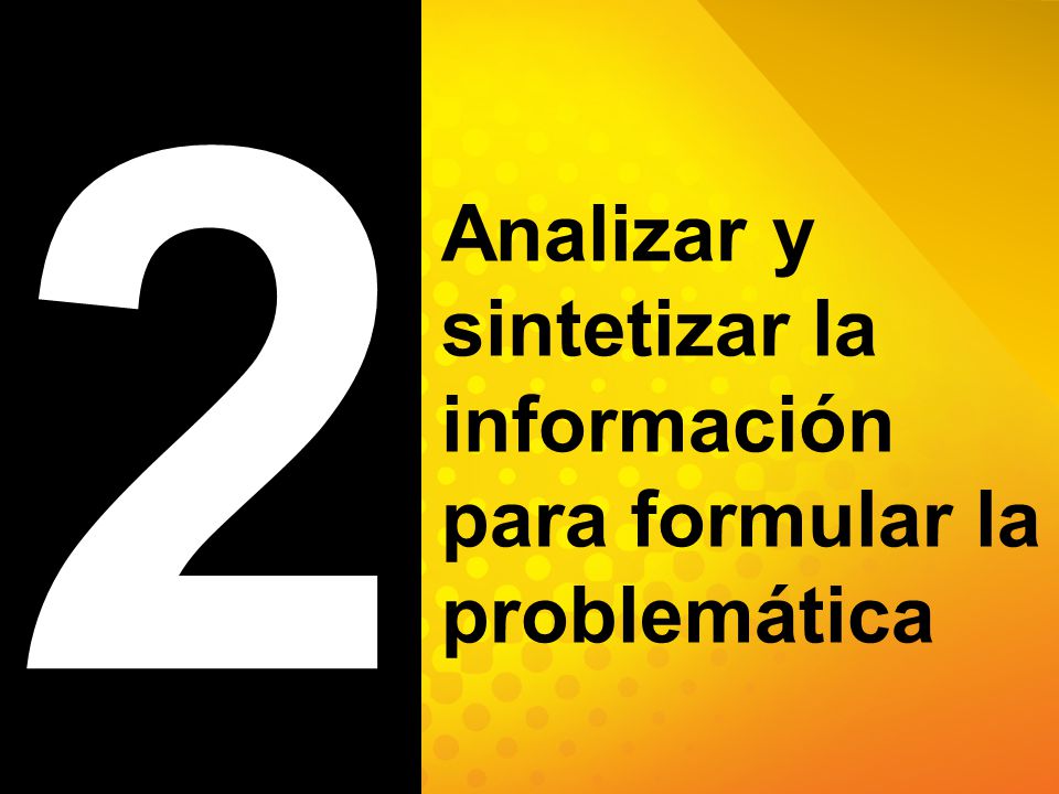 2 Analizar y sintetizar la información para formular la problemática