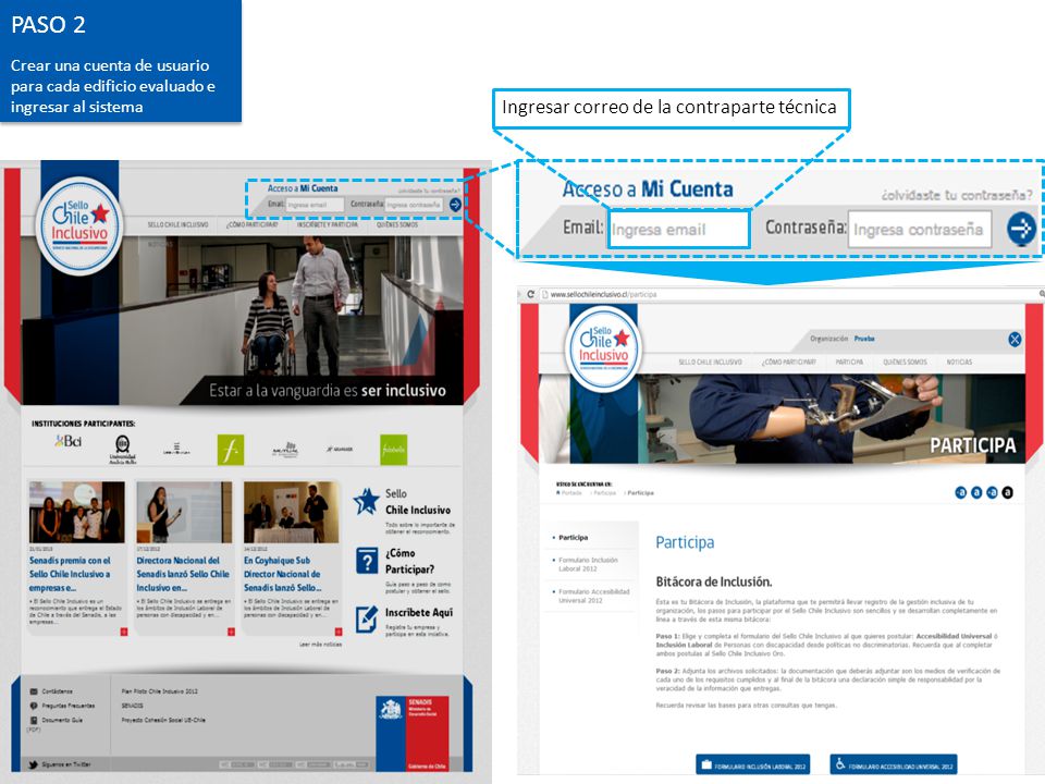 PASO 2 Ingresar correo de la contraparte técnica