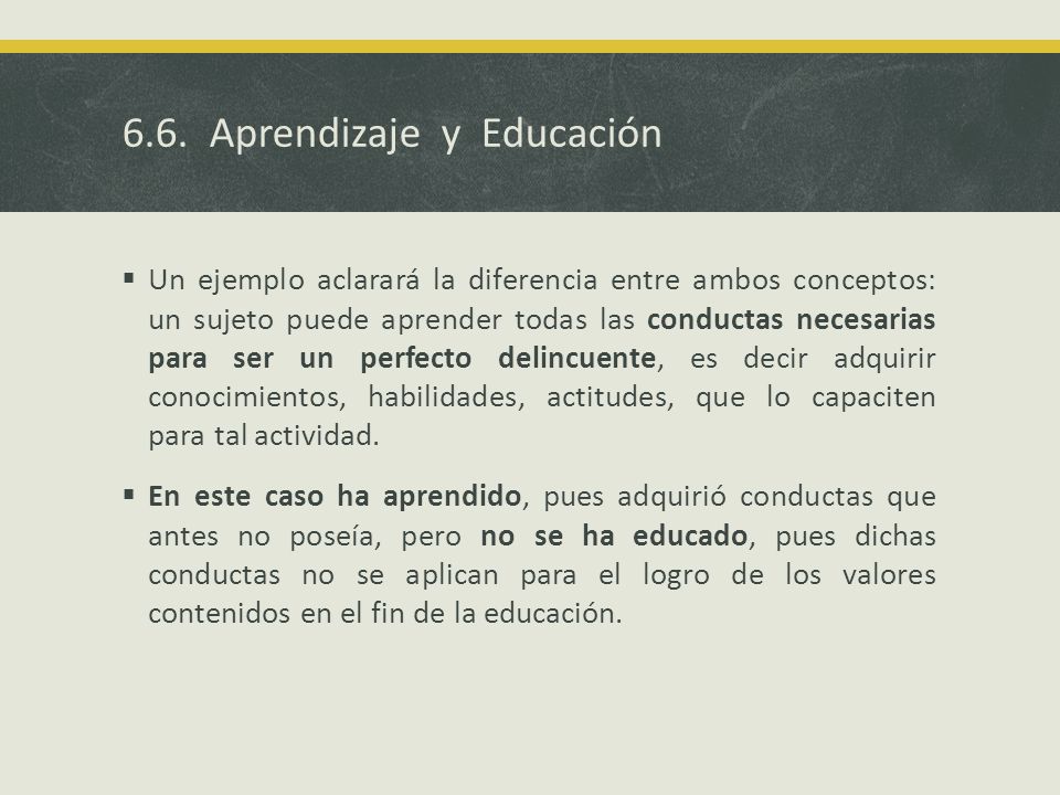 6.6. Aprendizaje y Educación
