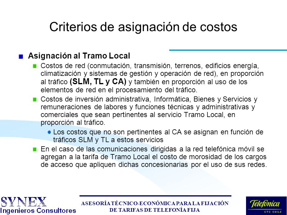 Criterios de asignación de costos