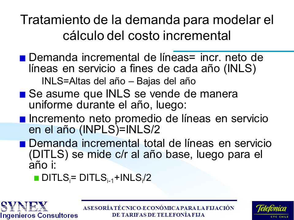 Tratamiento de la demanda para modelar el cálculo del costo incremental