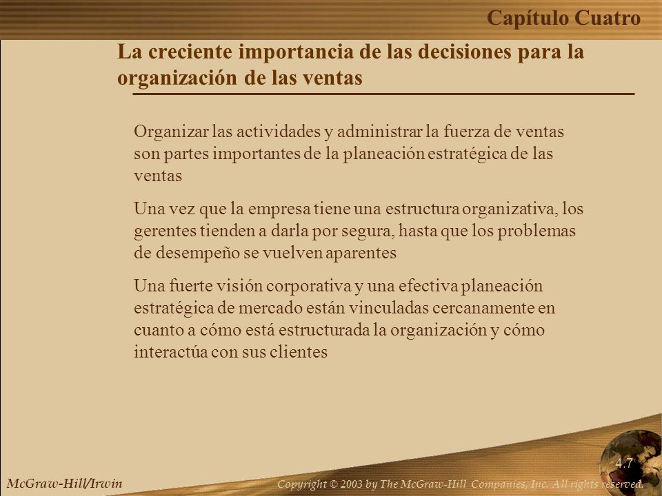 La creciente importancia de las decisiones para la organización de las ventas