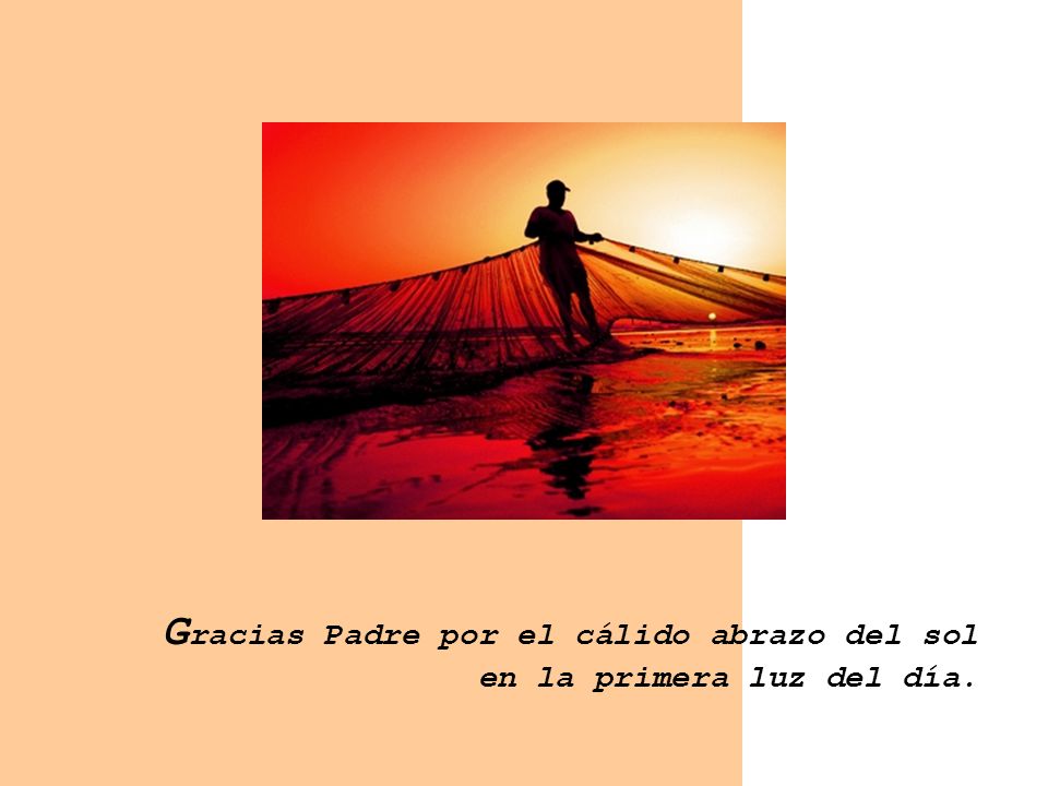Gracias Padre por el cálido abrazo del sol en la primera luz del día.