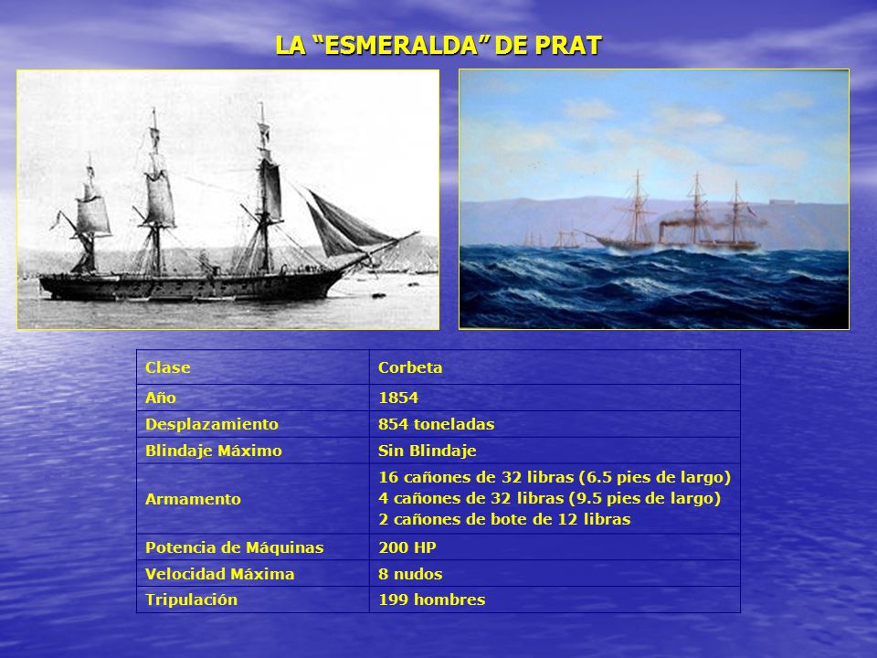 LA ESMERALDA DE PRAT Clase Corbeta Año 1854 Desplazamiento