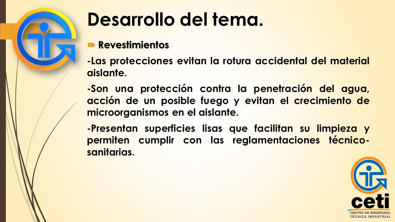 Desarrollo del tema. Revestimientos