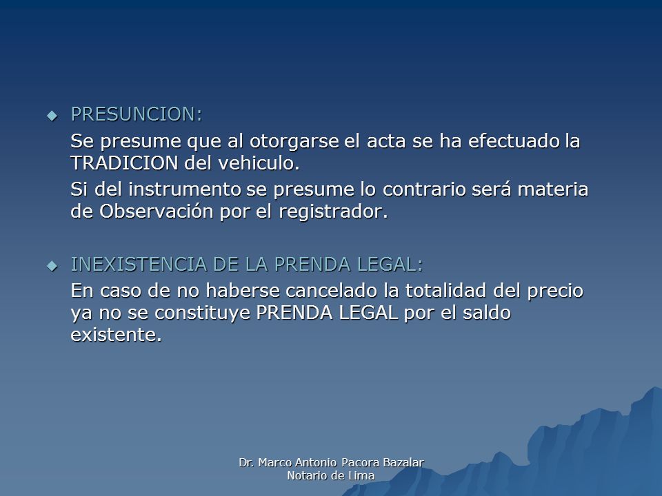 Dr. Marco Antonio Pacora Bazalar Notario de Lima