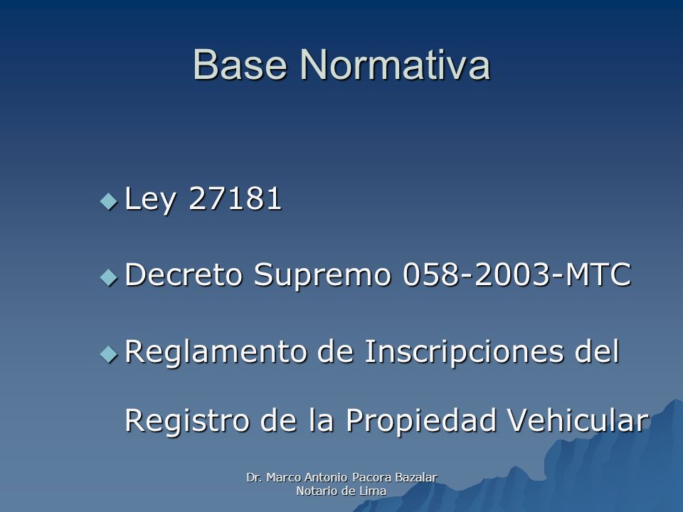 Dr. Marco Antonio Pacora Bazalar Notario de Lima