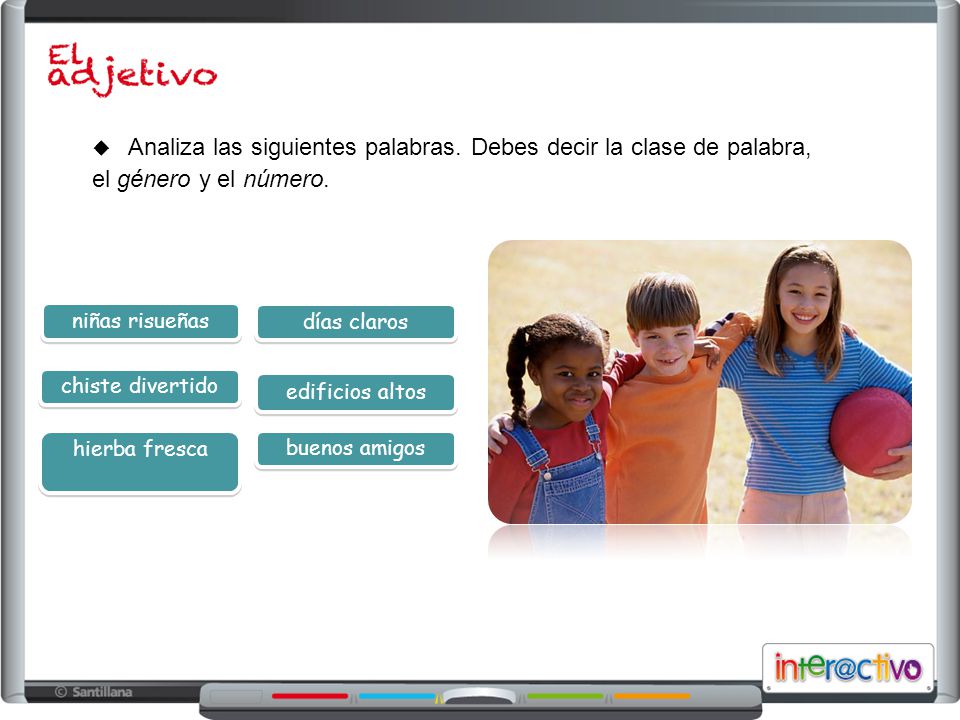 Analiza las siguientes palabras. Debes decir la clase de palabra,