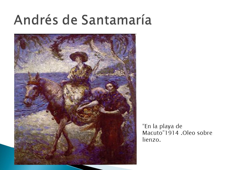 Andrés de Santamaría En la playa de Macuto Oleo sobre lienzo.