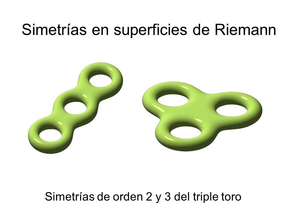 Simetrías de orden 2 y 3 del triple toro