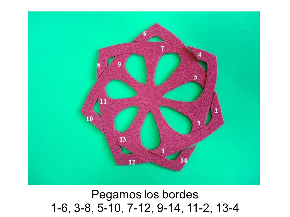 Pegamos los bordes 1-6, 3-8, 5-10, 7-12, 9-14, 11-2, 13-4