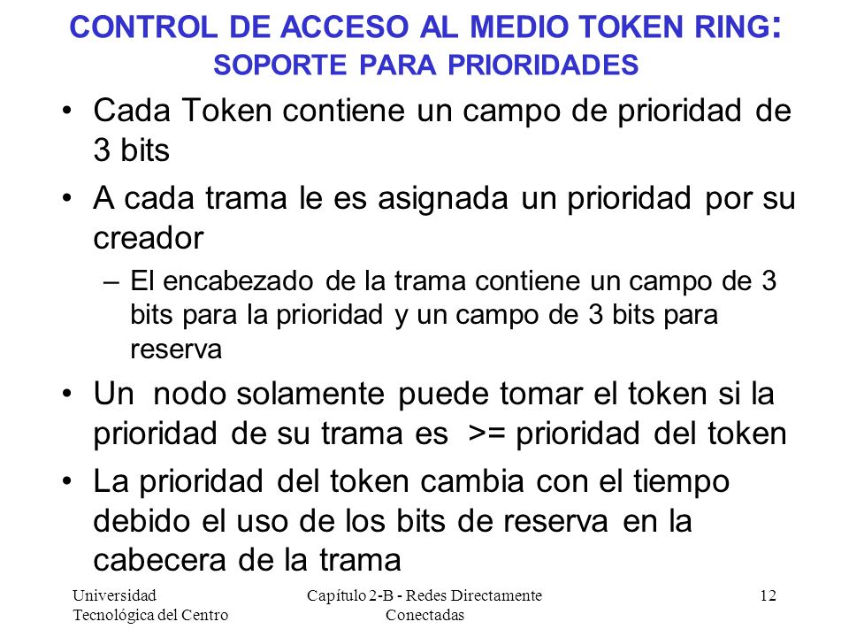 CONTROL DE ACCESO AL MEDIO TOKEN RING: SOPORTE PARA PRIORIDADES