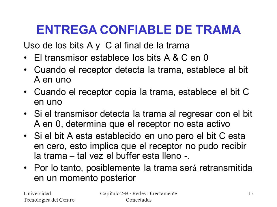 ENTREGA CONFIABLE DE TRAMA