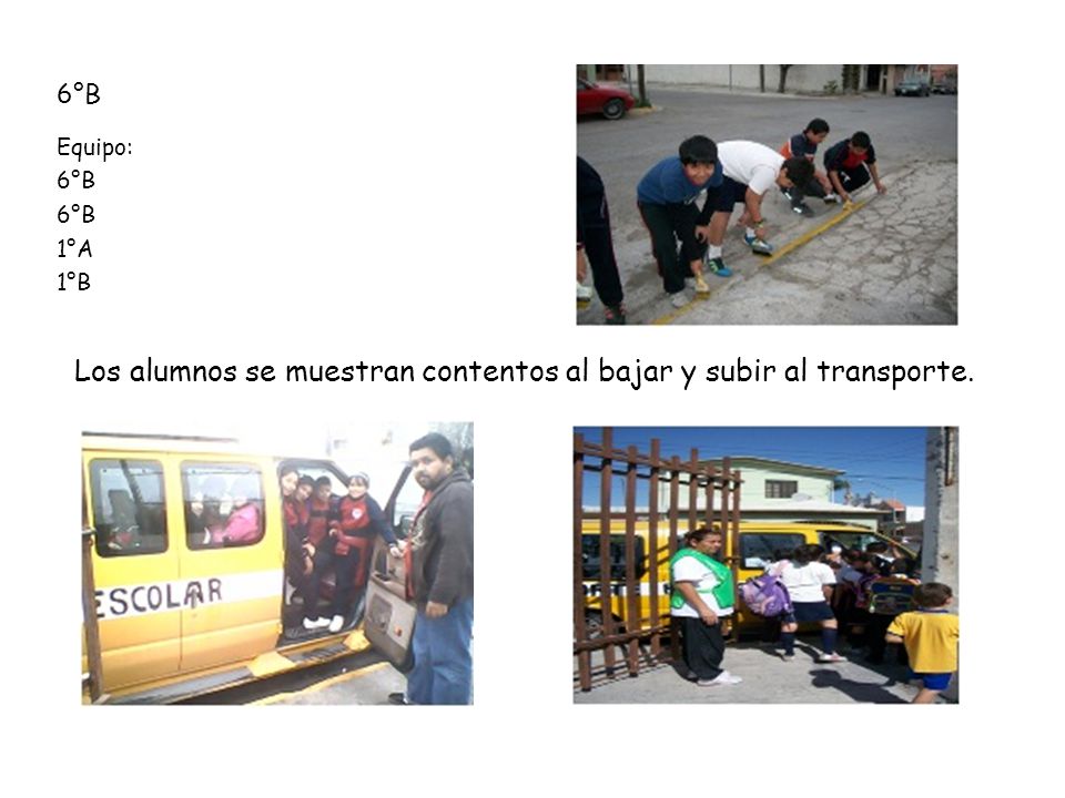 Los alumnos se muestran contentos al bajar y subir al transporte.