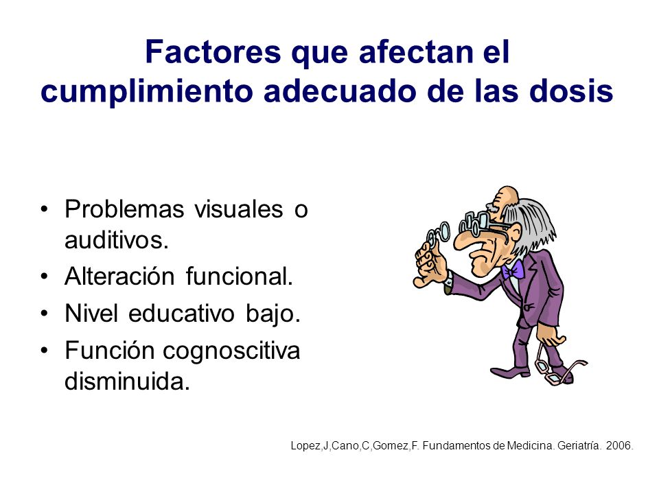 Factores que afectan el cumplimiento adecuado de las dosis