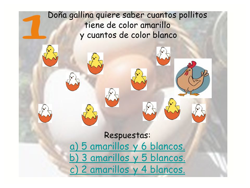 1 a) 5 amarillos y 6 blancos. b) 3 amarillos y 5 blancos.