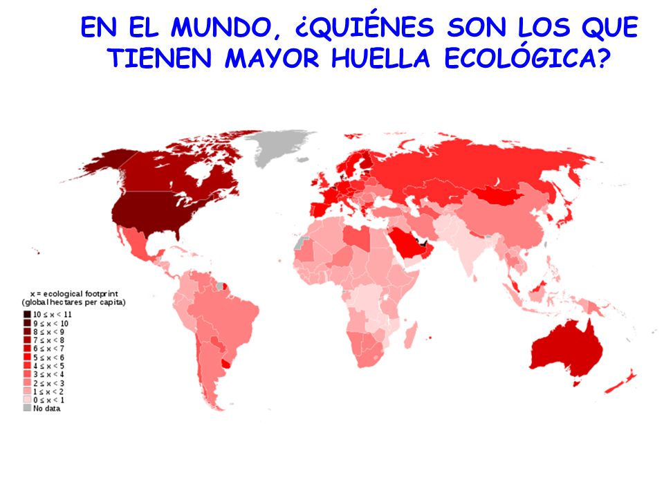 EN EL MUNDO, ¿QUIÉNES SON LOS QUE TIENEN MAYOR HUELLA ECOLÓGICA
