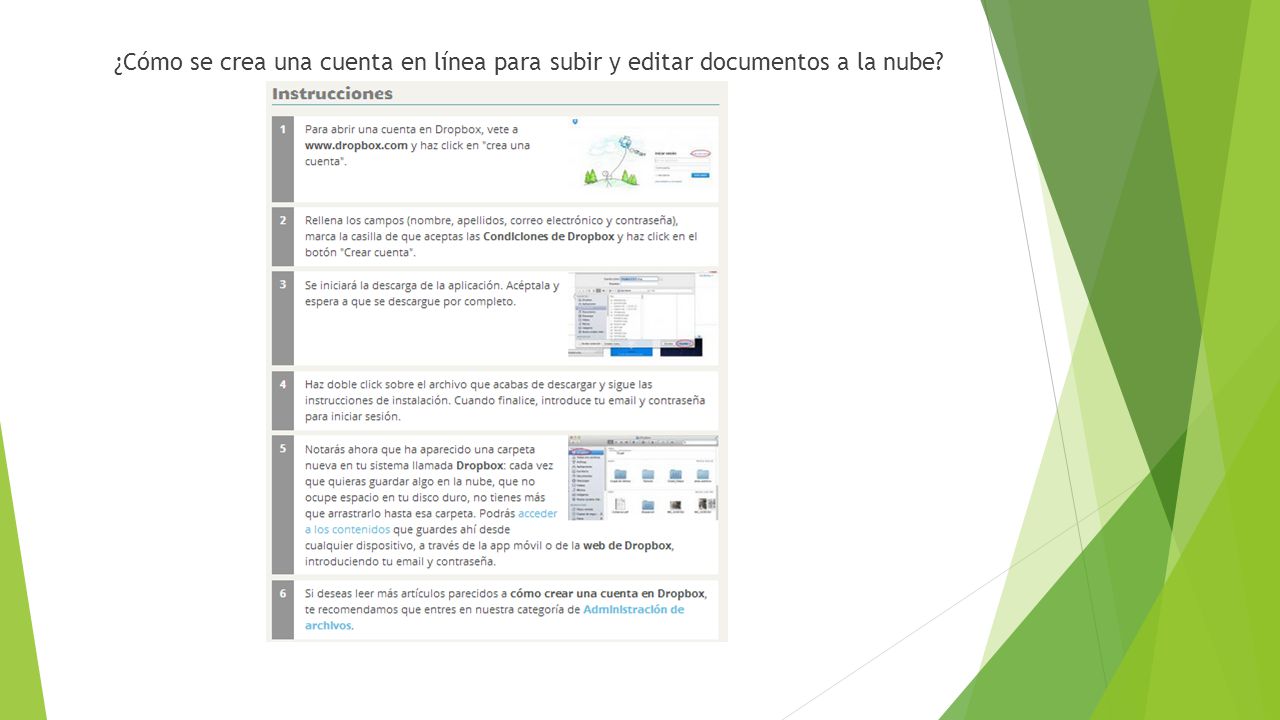 ¿Cómo se crea una cuenta en línea para subir y editar documentos a la nube