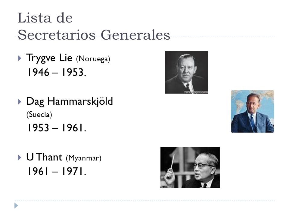 Lista de Secretarios Generales