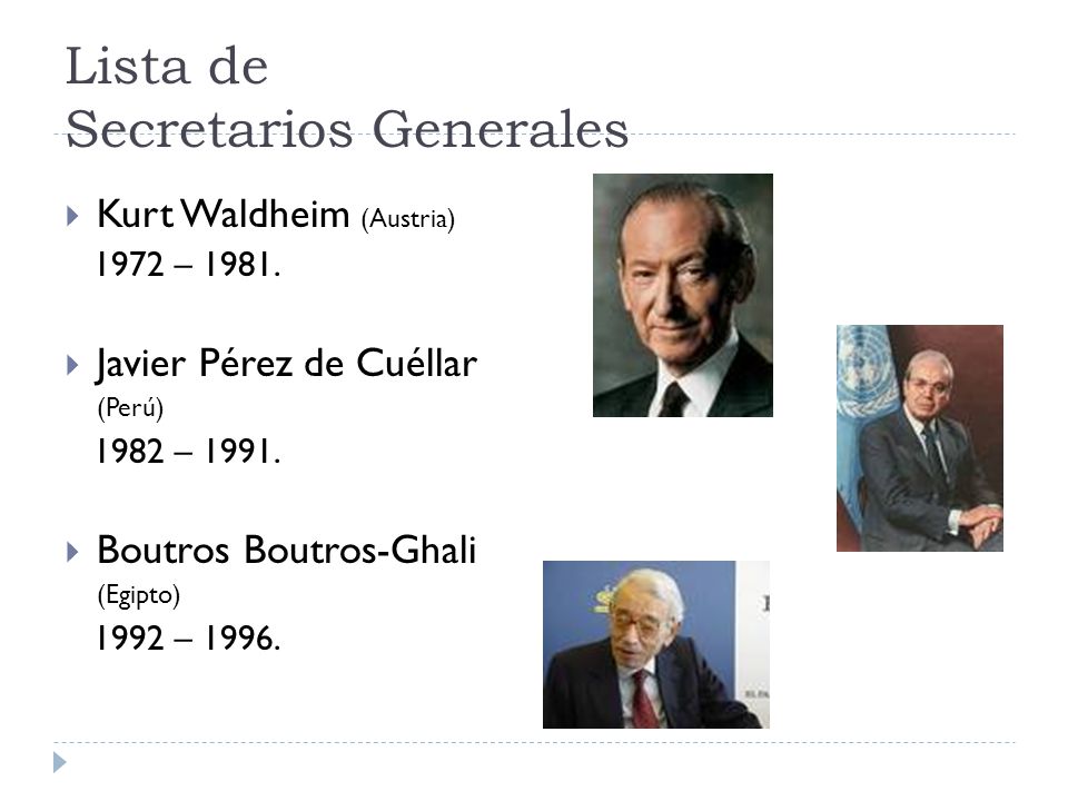 Lista de Secretarios Generales