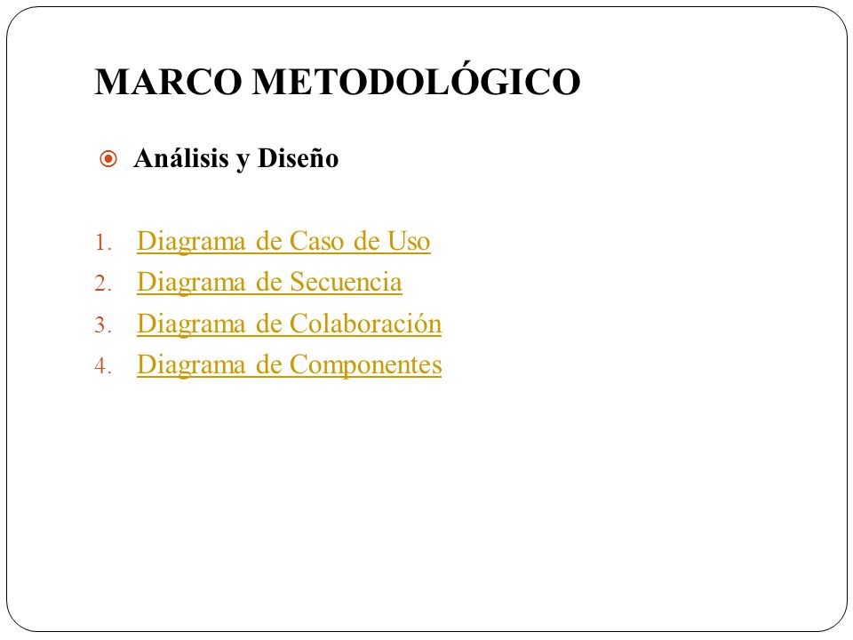 MARCO METODOLÓGICO Análisis y Diseño Diagrama de Caso de Uso
