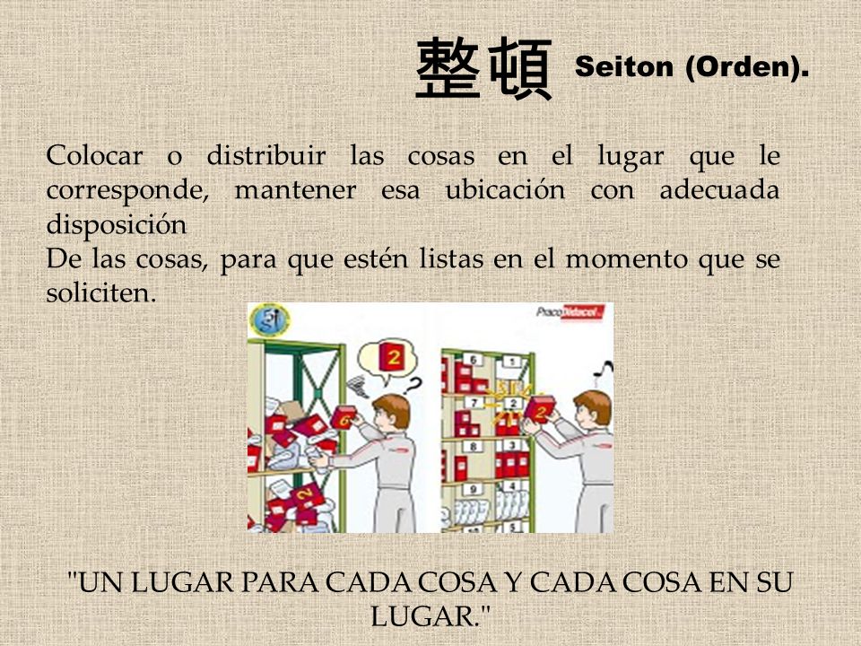UN LUGAR PARA CADA COSA Y CADA COSA EN SU LUGAR.